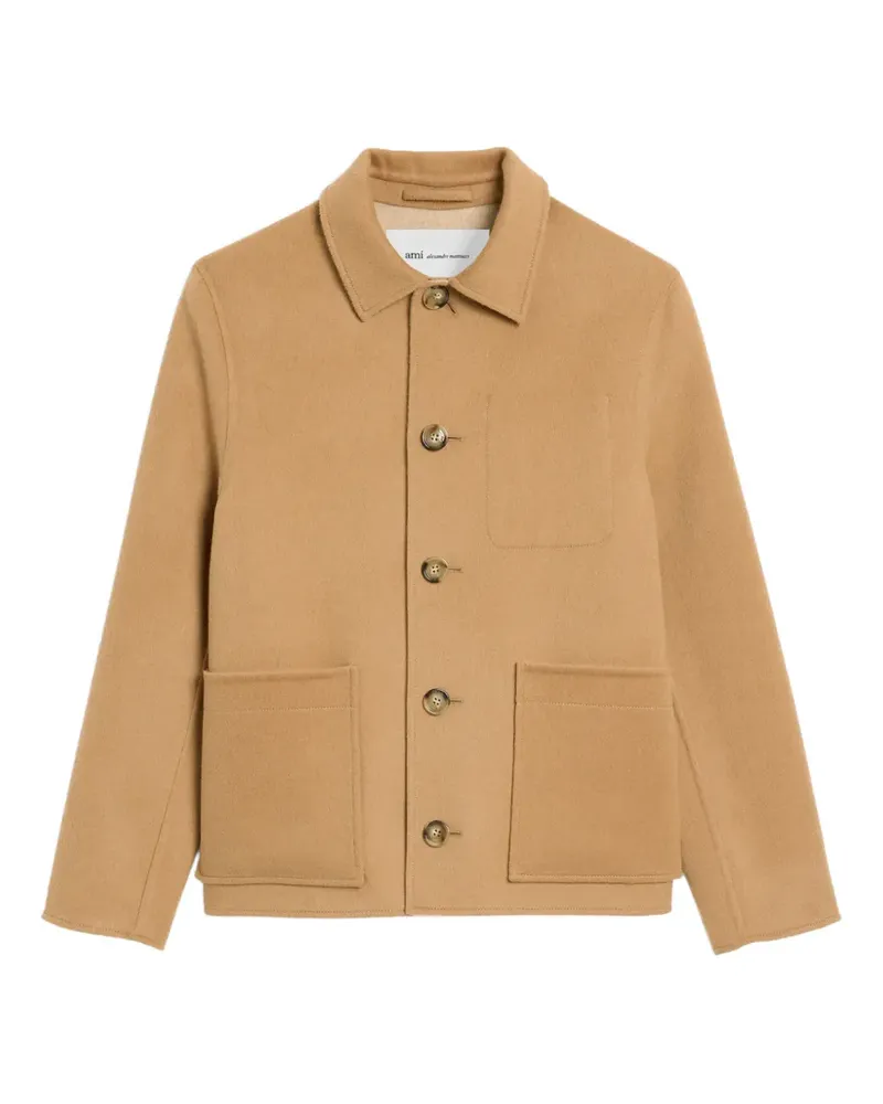 AMI Paris Jacke aus Wolle und Kaschmir mit Knopfleiste - Nude Nude