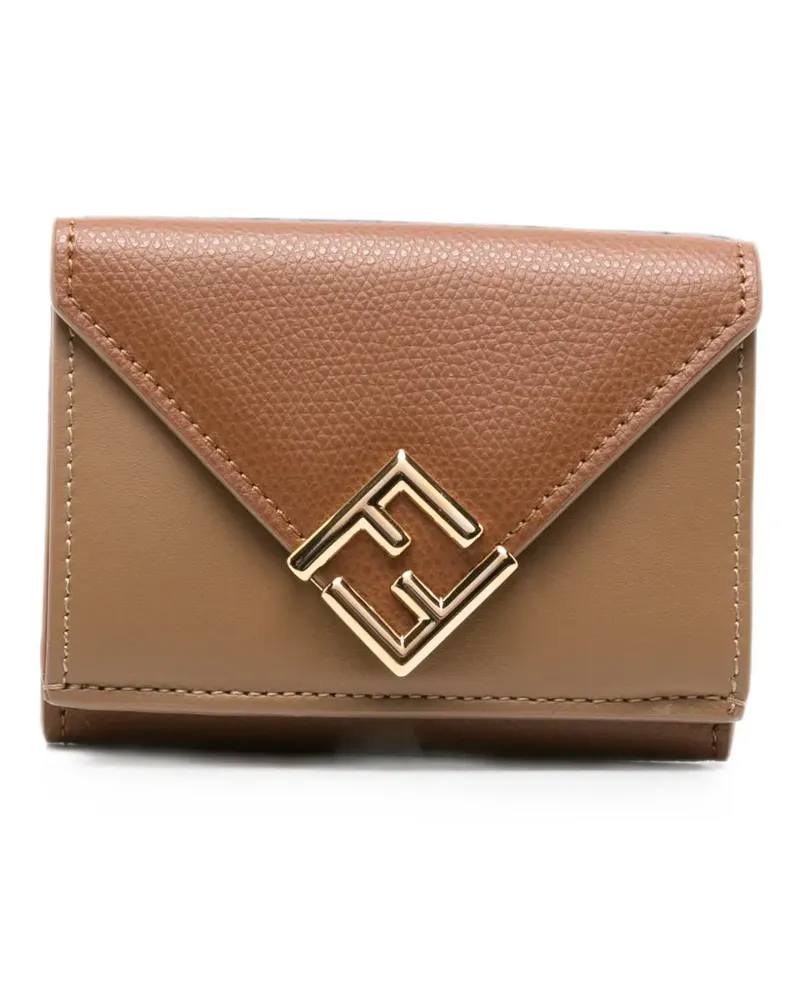 Fendi Diamonds Portemonnaie mit Logo-Schild - Braun Braun