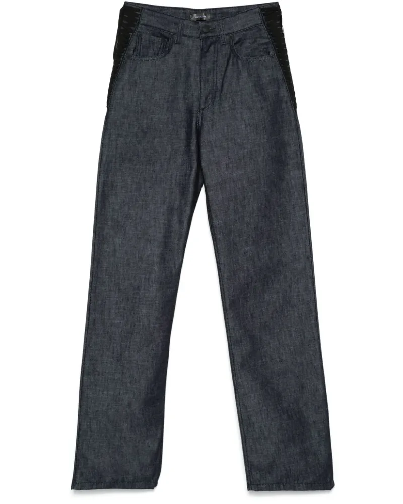 Thierry Mugler Straight-Leg-Jeans mit Schnürung - Blau Blau