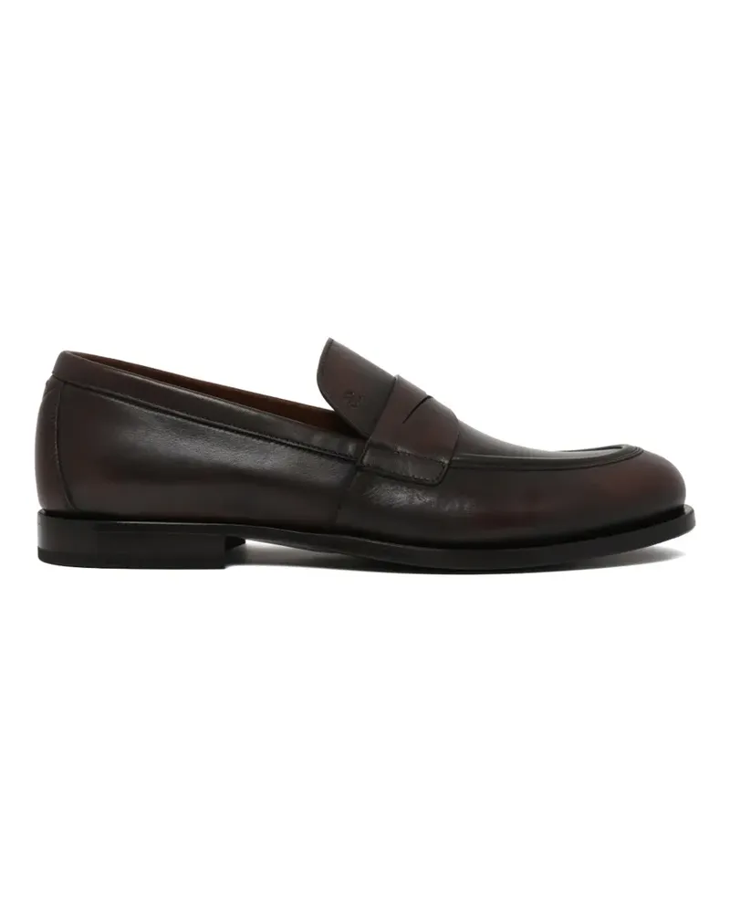 Fabi British penny-slot almond-toe loafers - Schwarz Schwarz