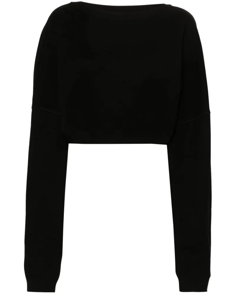 Saint Laurent Klassisches Cropped-Sweatshirt - Schwarz Schwarz