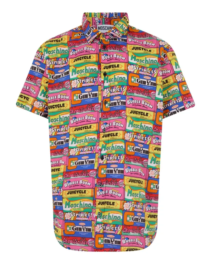 Moschino graphic-print short-sleeve shirt - Blau Blau