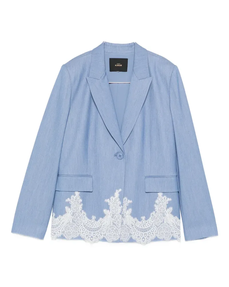 Twin-Set lace-trim blazer - Blau Blau