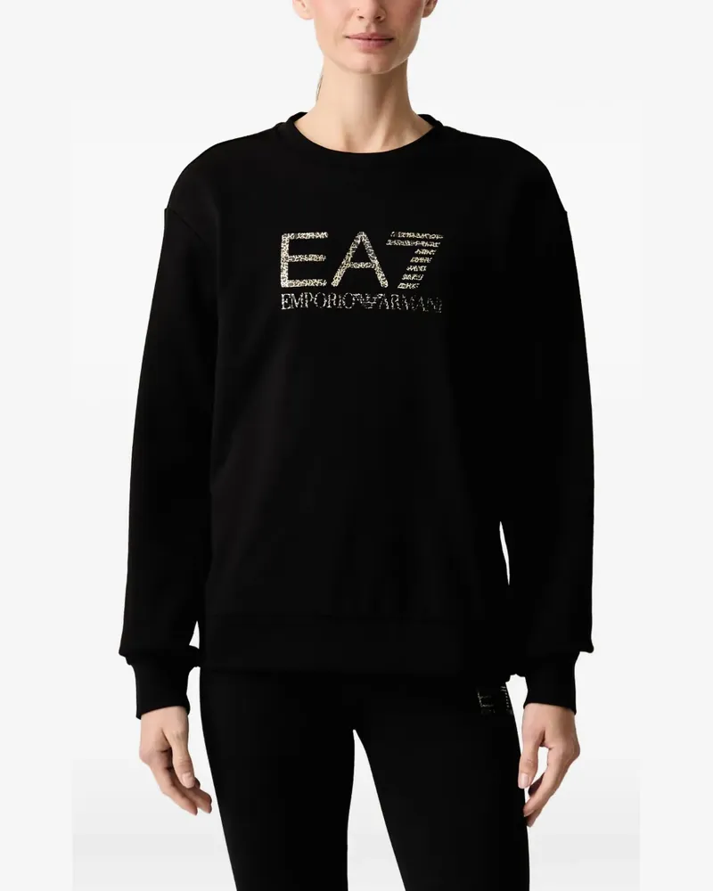 EA7 Sweatshirt mit Logo-Print - Schwarz Schwarz