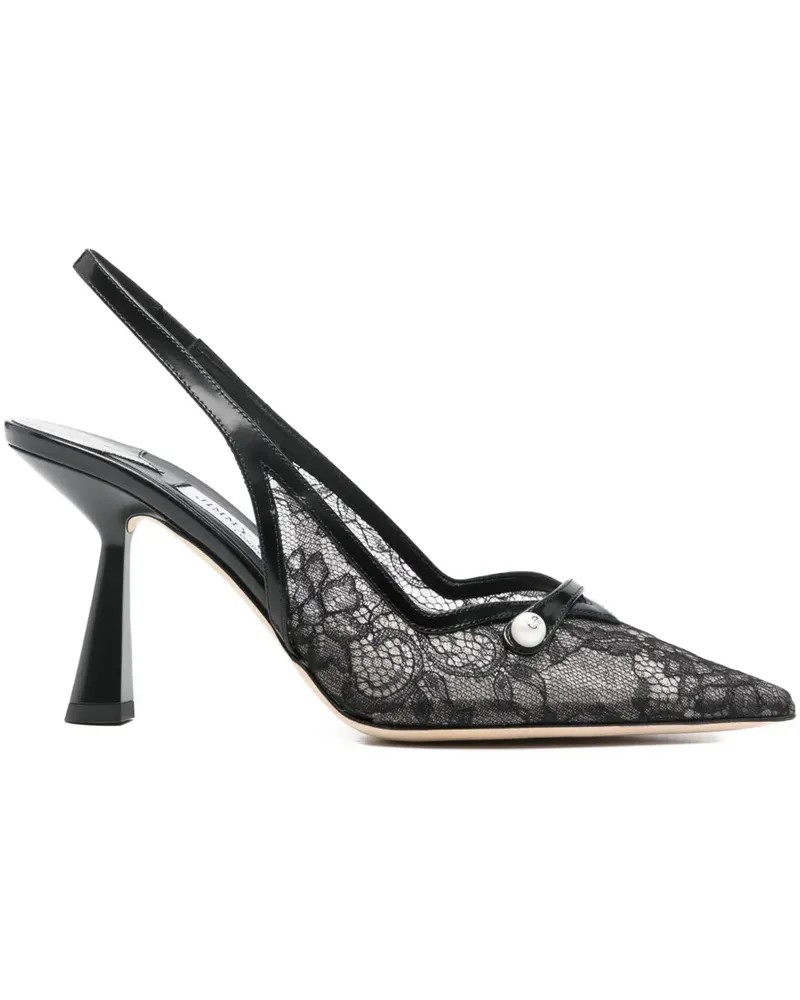 Jimmy Choo Amita Pumps mit Spitzenapplikation 85mm - Schwarz Schwarz