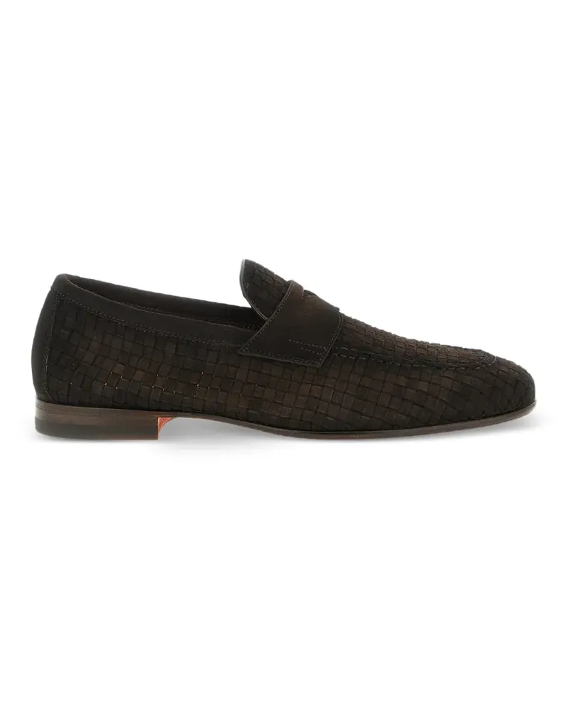 Santoni Gewebte Carlo Loafer - Braun Braun