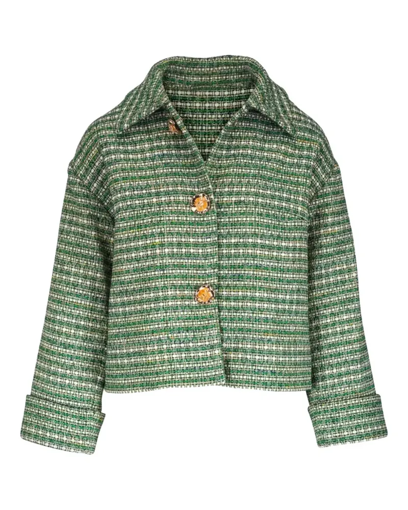 Carolina Herrera New York Geknöpfte Jacke mit Tweed-Effekt - Grün Grün