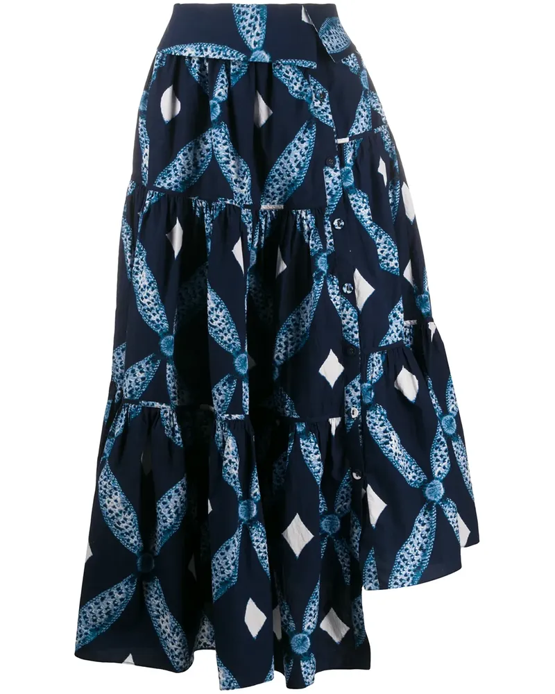 Ulla Johnson Asymmetrischer Stufenrock - Blau Blau