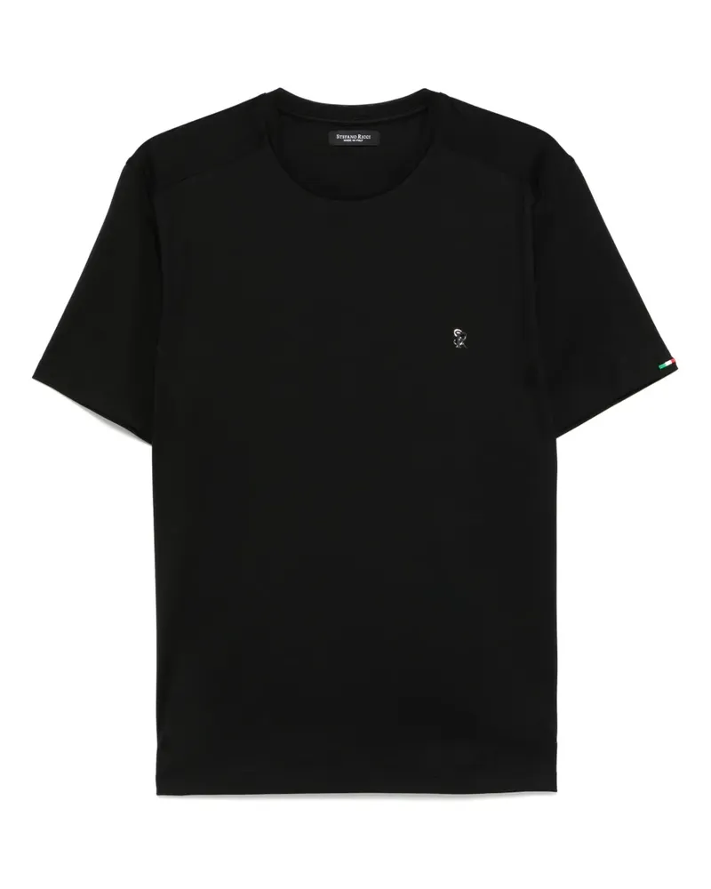 Stefano Ricci T-Shirt mit Logo-Schild - Schwarz Schwarz