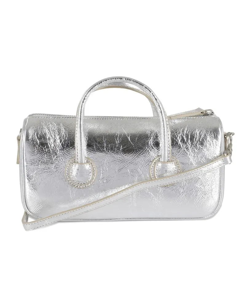 Marge Sherwood small metallic crinkled leather tote bag - Silber Silber