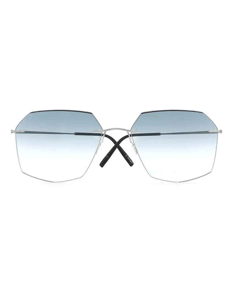 Silhouette Titan Minimal Art Stellar geometric-frame sunglasses - Silber Silber