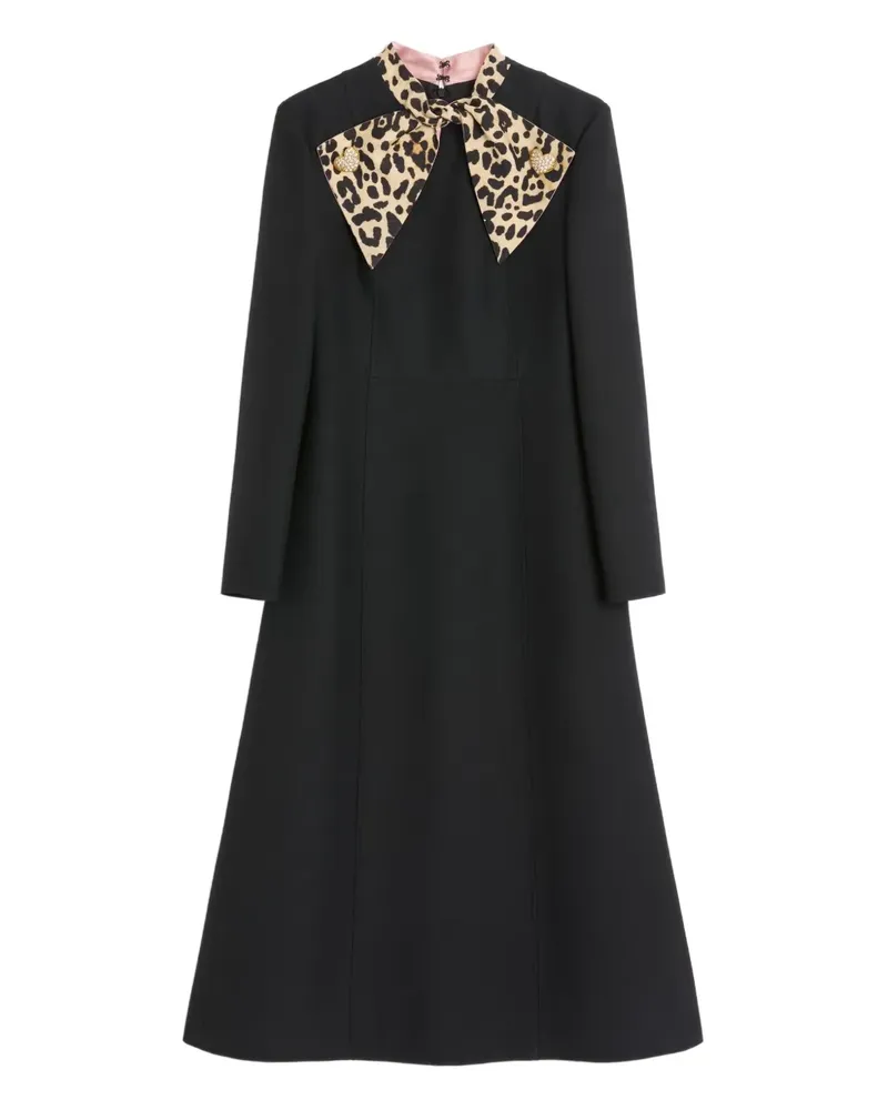 Valentino Garavani Mittellanges Kreppkleid - Schwarz Schwarz