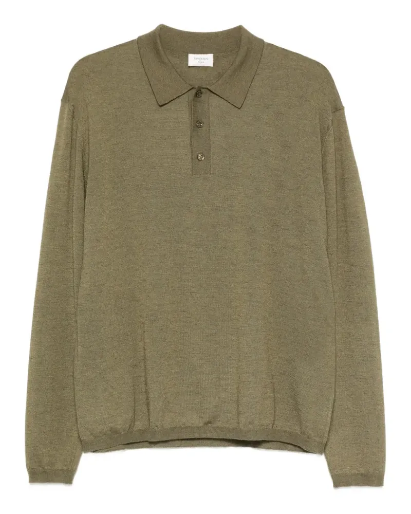 Saint Laurent Gestricktes Poloshirt - Grün Grün
