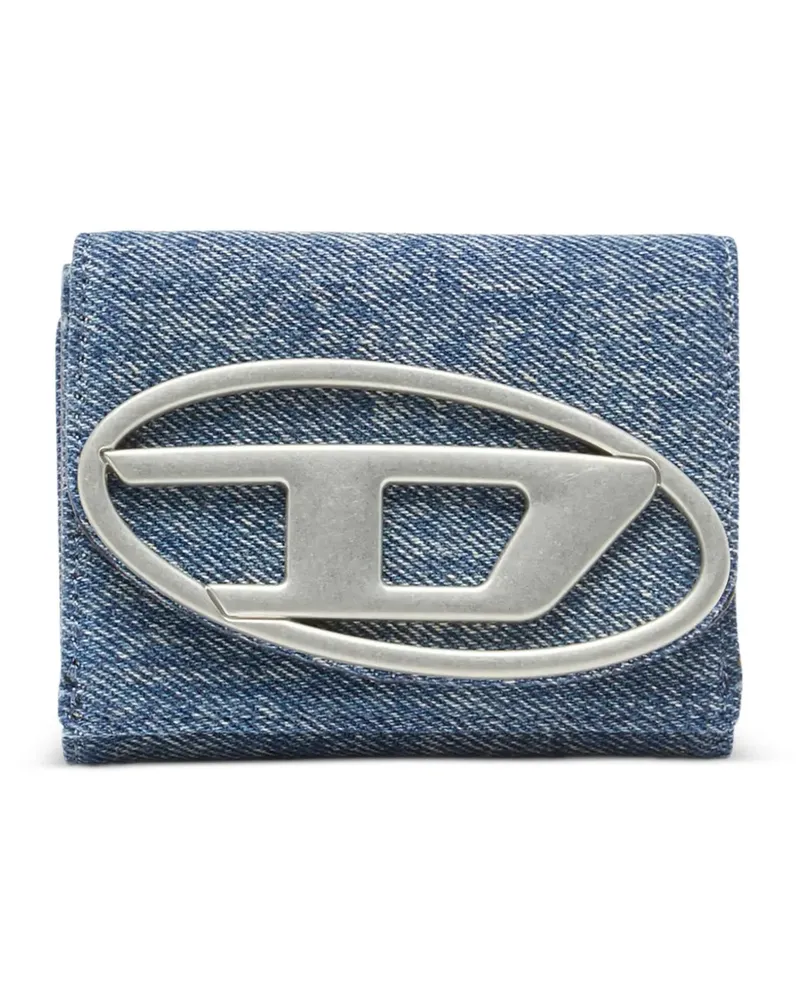 Diesel Portemonnaie mit Logo-Schild - Blau Blau