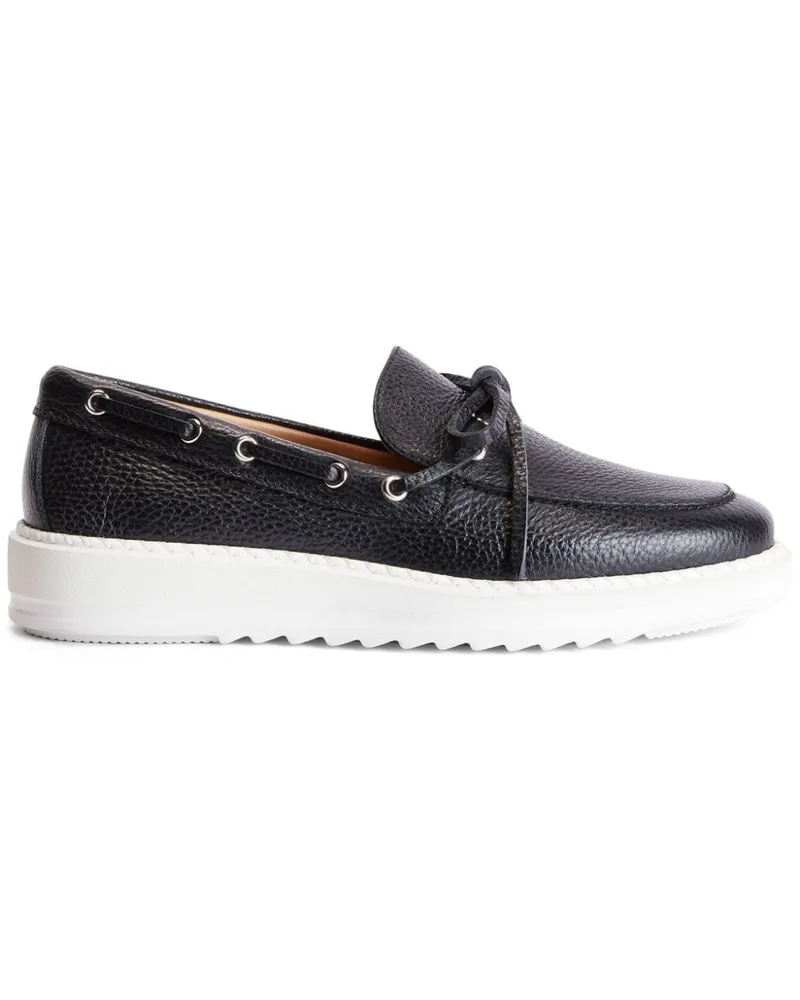 Giuseppe Zanotti Alfred Segelschuhe aus strukturiertem Leder - Schwarz Schwarz