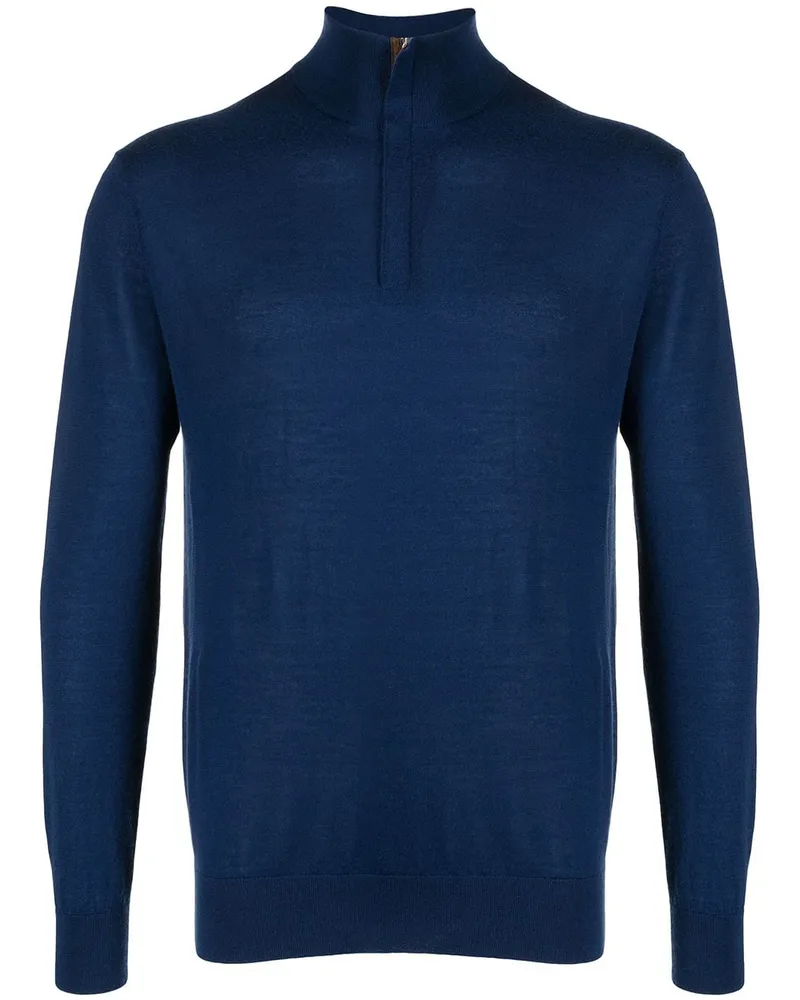 N.Peal The Regent Pullover mit Reißverschluss - Blau Blau