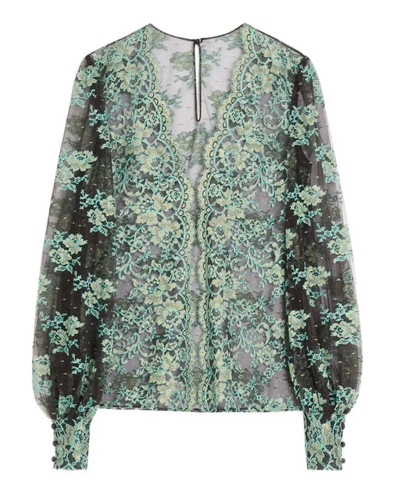 Valentino Garavani Top mit Spitze - Grün Grün