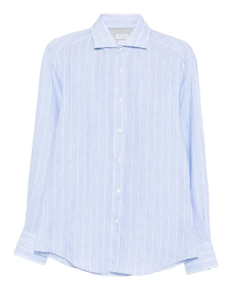 Brunello Cucinelli Gestreiftes Hemd - Blau Blau
