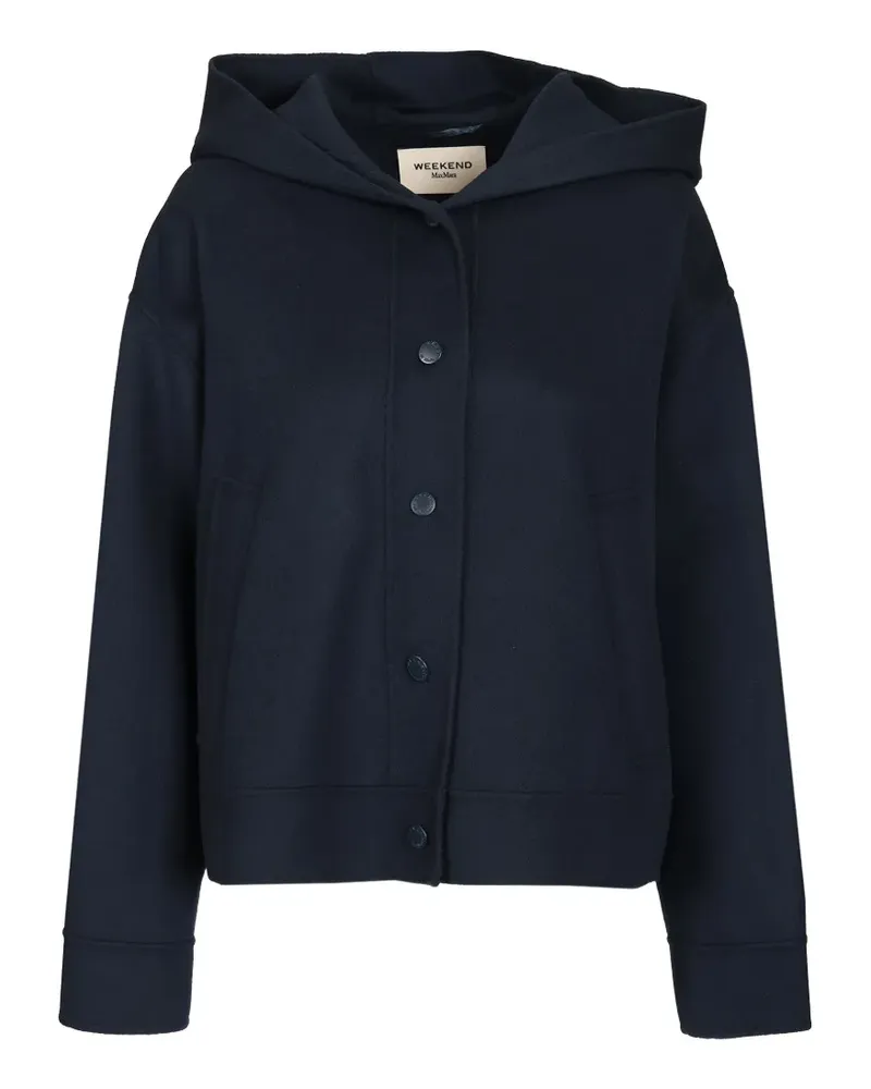 Max Mara hooded double-wool jacket - Blau Blau