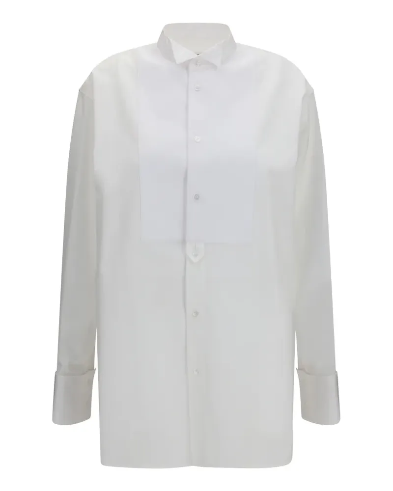 Saint Laurent bib-front cotton shirt - Weiß Weiß