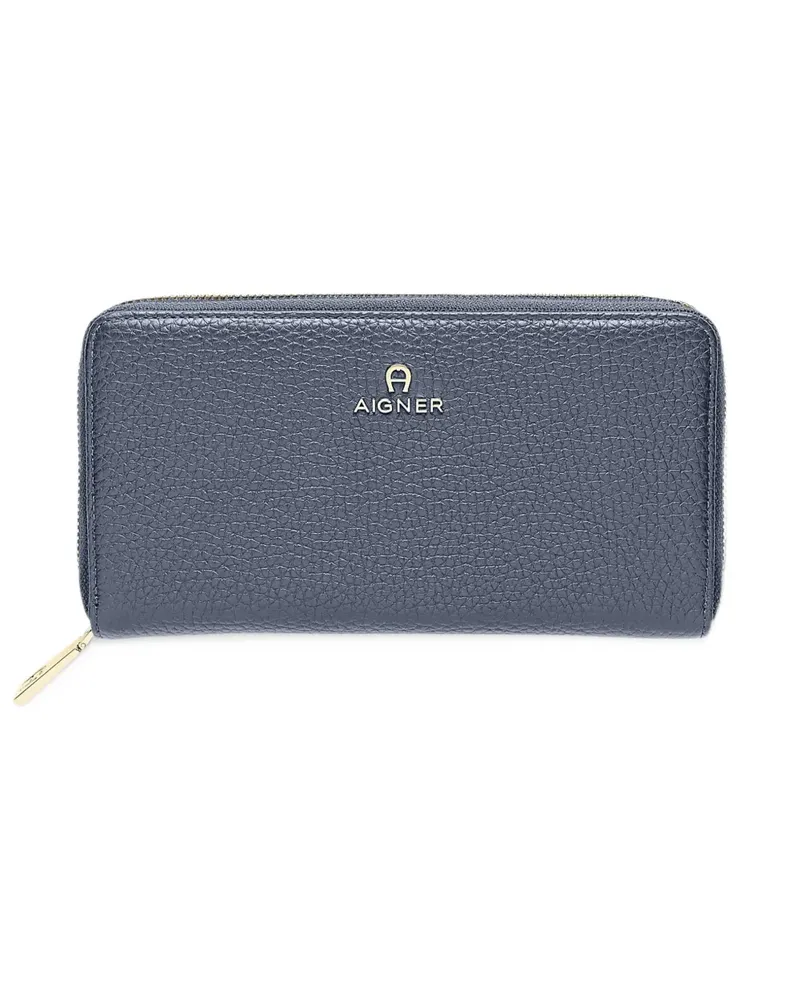 Aigner Portemonnaie aus gekörntem Leder - Blau Blau