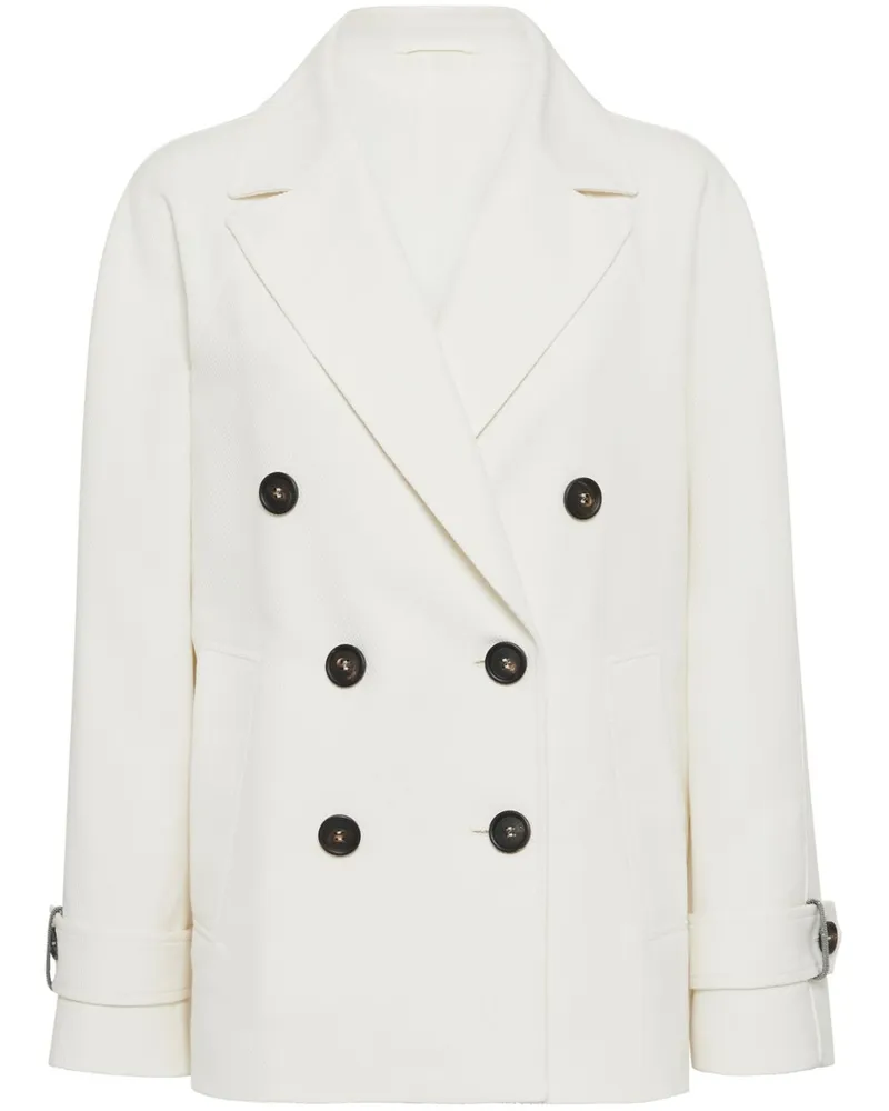 Brunello Cucinelli Monili Cabanjacke mit Perlenverzierung - Weiß Weiß