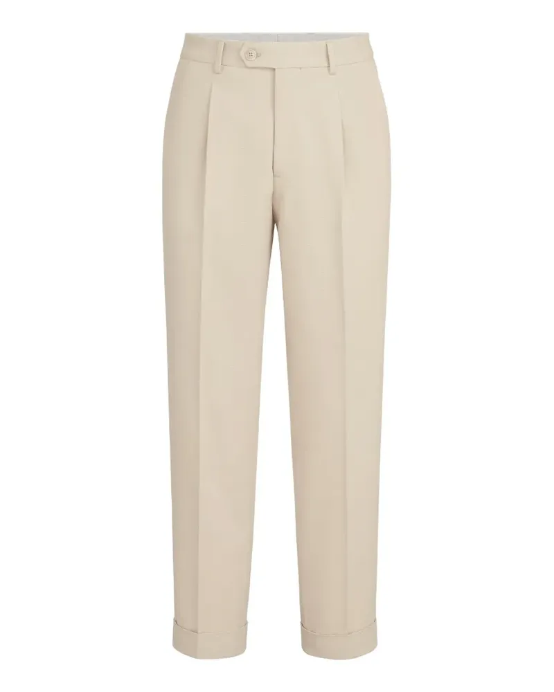 Brunello Cucinelli cotton and virgin wool gabardine trousers with pleat - Nude Nude