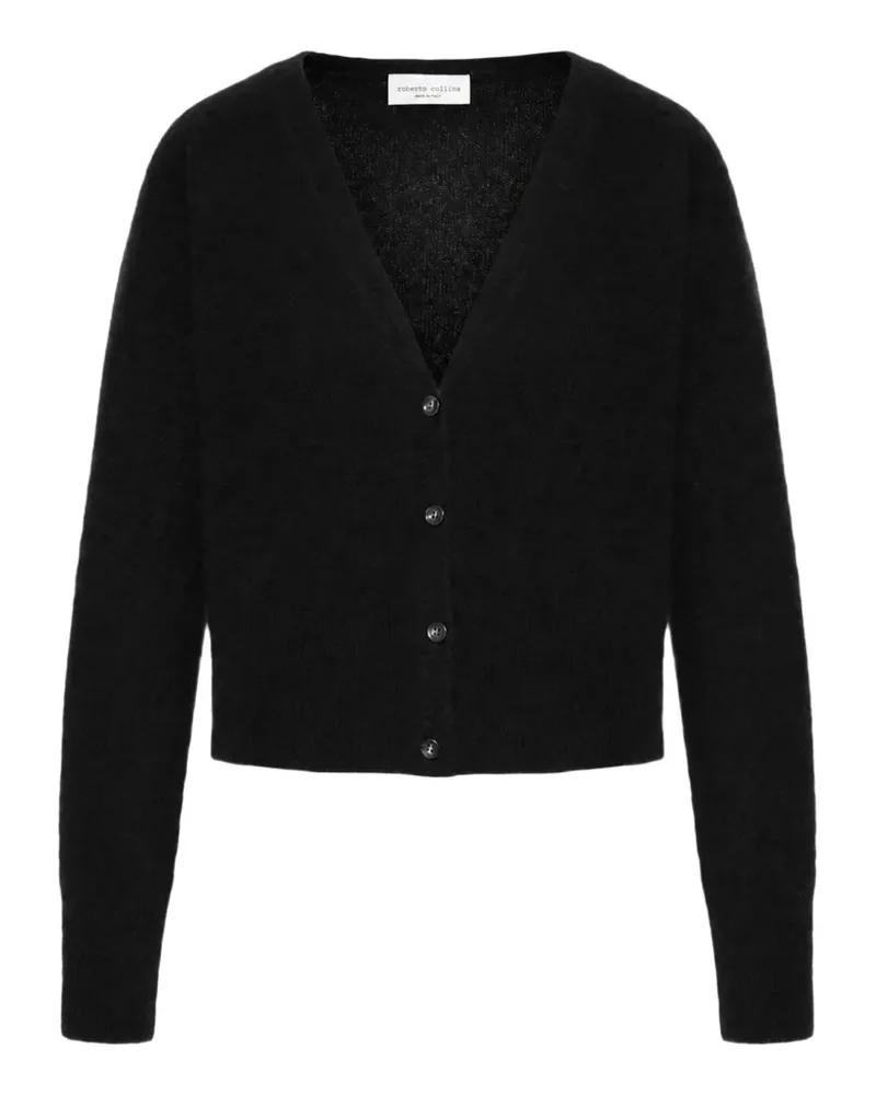 Roberto Collina button-up V-neck cardigan - Schwarz Schwarz
