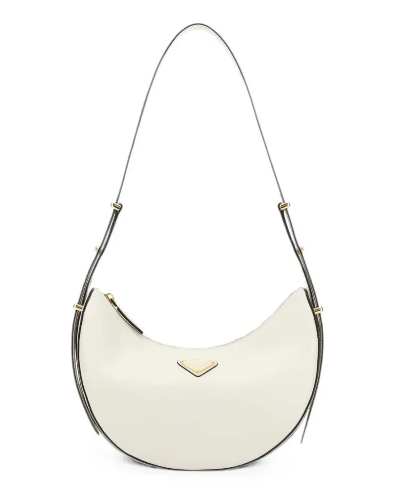 Prada Arqué half-moon leather shoulder bag - Weiß Weiß