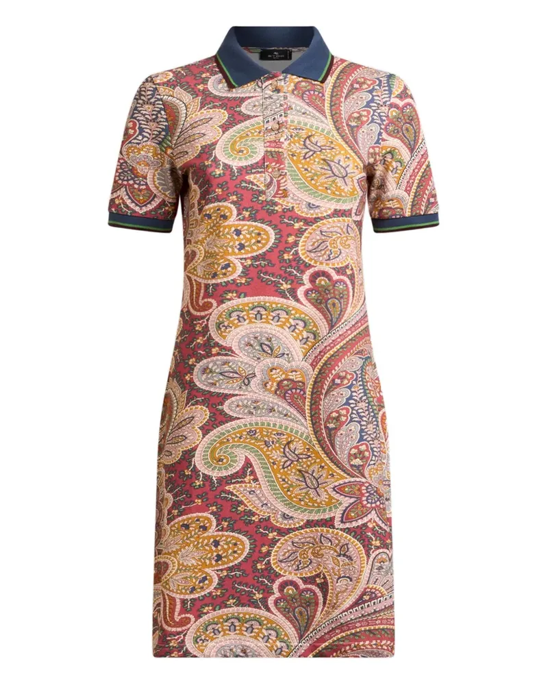 Etro Poloshirt-Minikleid mit Paisley-Print - Rot Rot