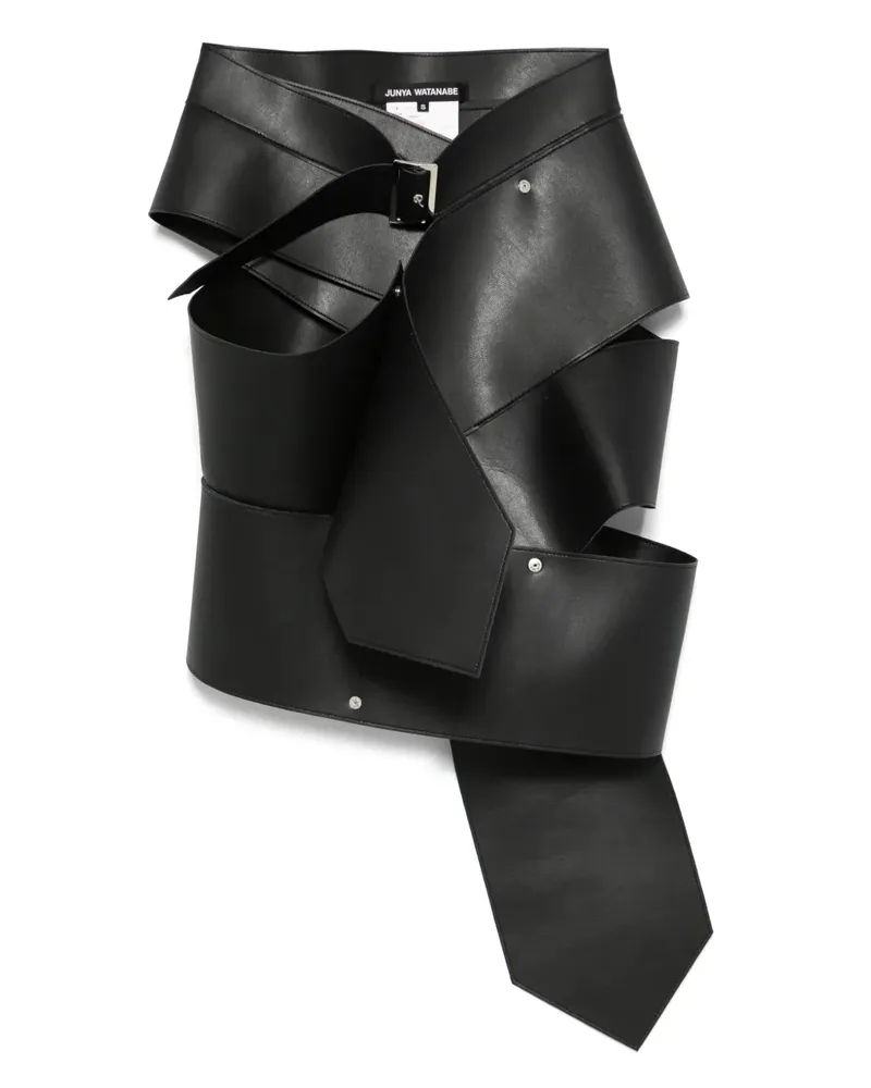 Junya Watanabe Asymmetrischer Midirock - Schwarz Schwarz