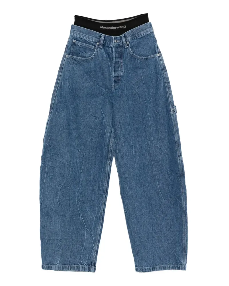 Alexander Wang x Denim x  Wide-Leg-Jeans mit Stone-Wash-Effekt - Blau Blau