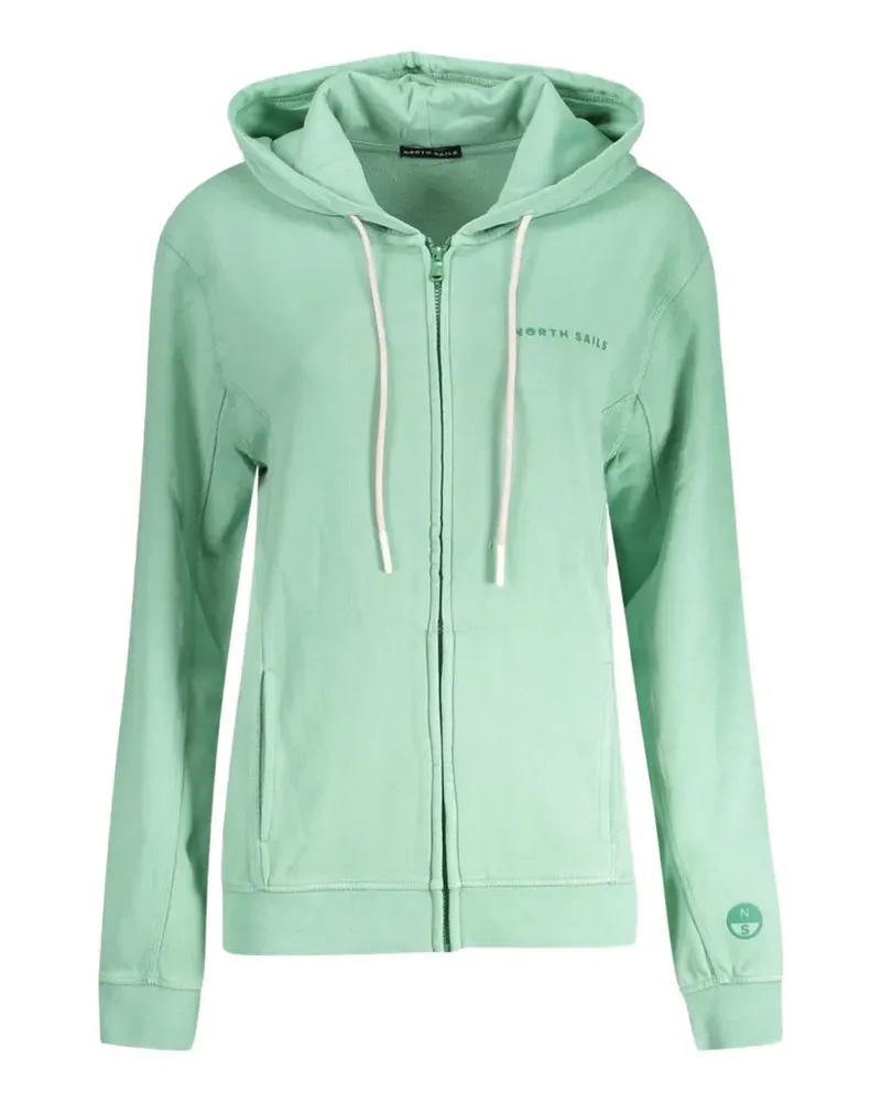 North Sails logo-detail zip-fastening hoodie - Grün Grün