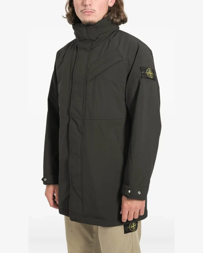 Stone Island Wattierter Mantel mit Tasche - Schwarz Schwarz