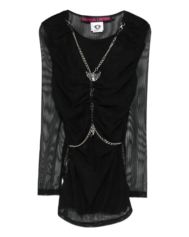 CHOPOVA LOWENA Bluse mit Zierkette - Schwarz Schwarz