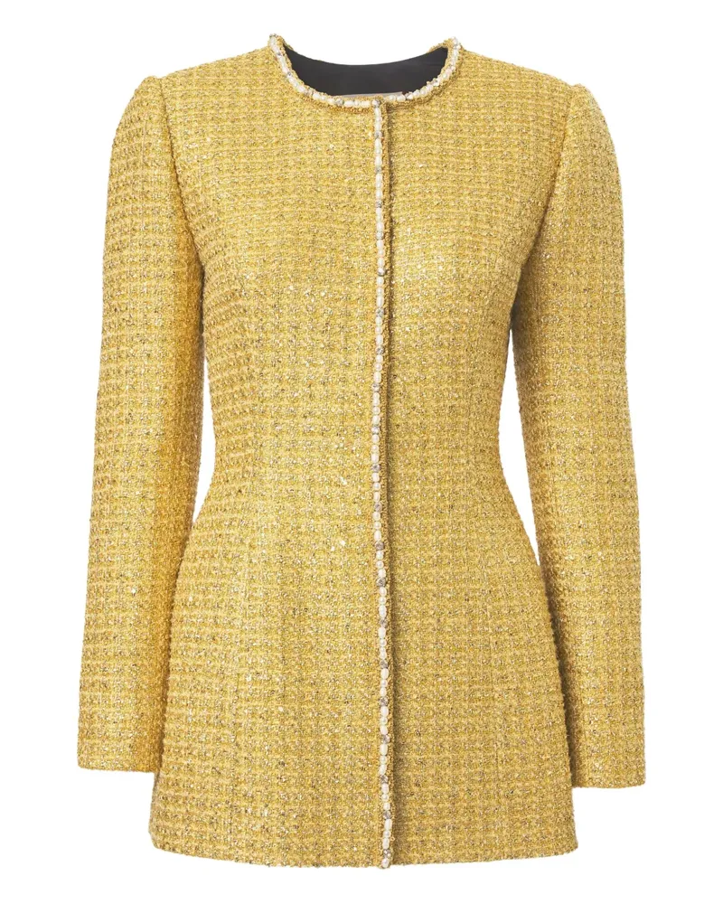 Carolina Herrera New York Verzierte Tweed-Jacke - Gold Gold