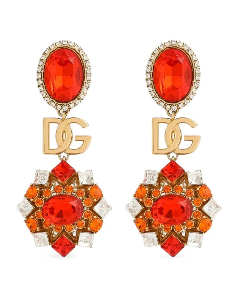 Dolce & Gabbana Clip Ohrringe mit Strass - Gold Gold