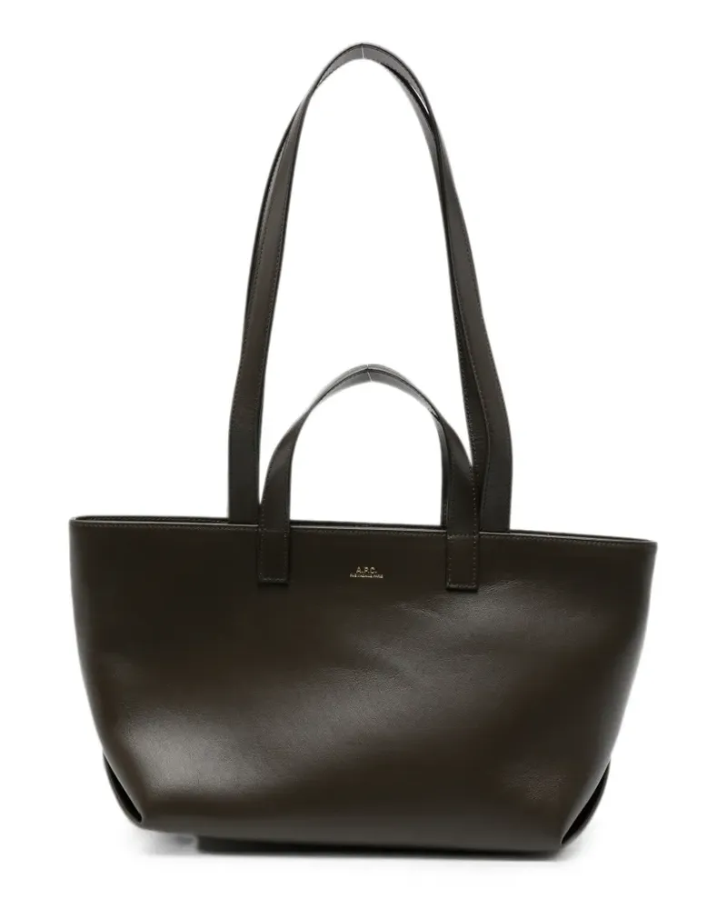 A.P.C. small Drummer logo-print tote bag - Braun Braun
