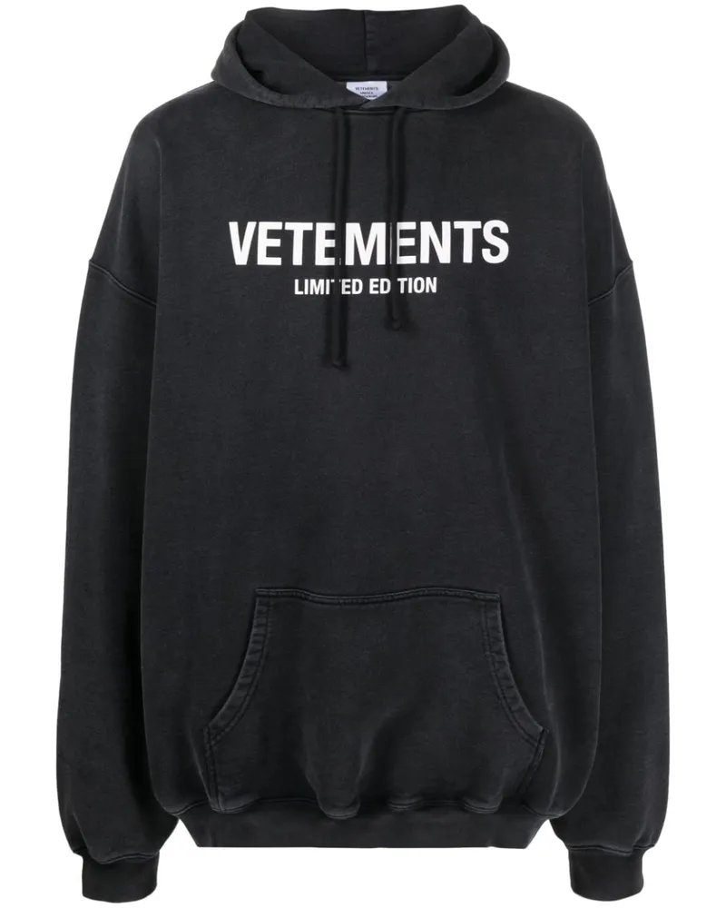 VETEMENTS Hoodie mit Logo-Print - Schwarz Schwarz