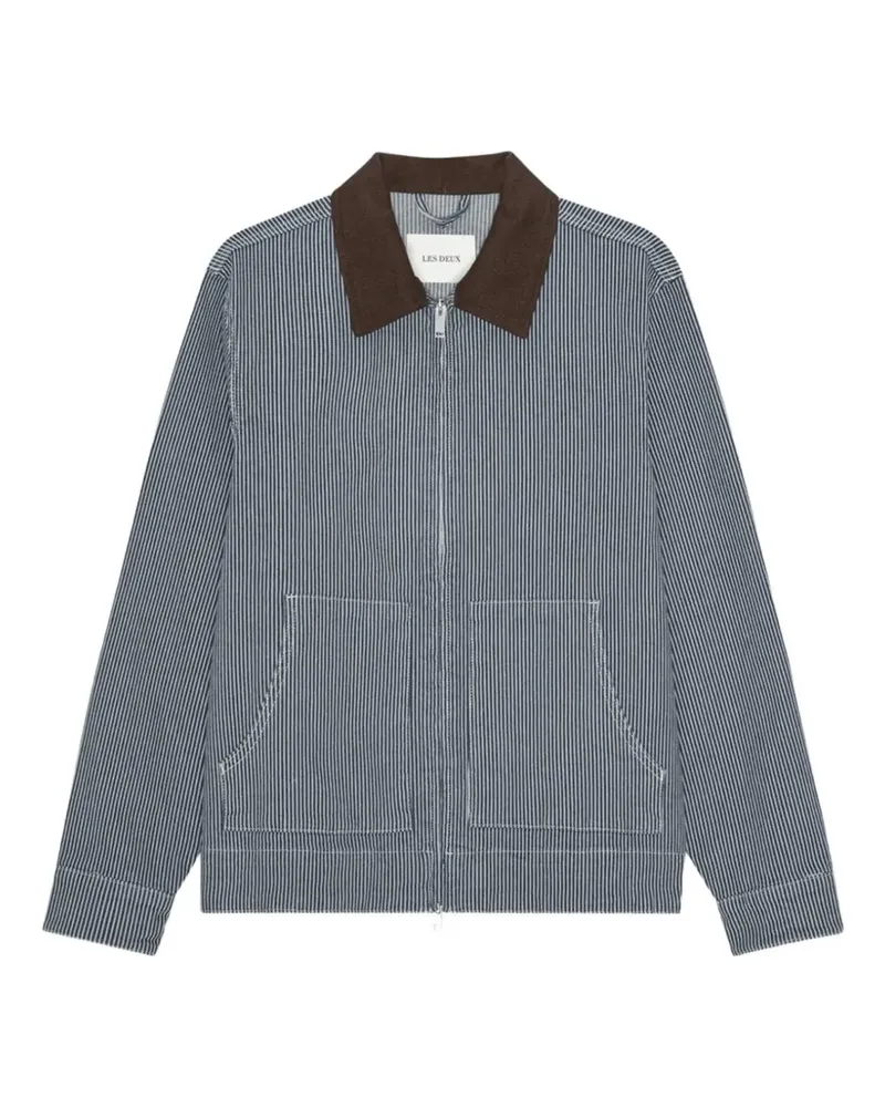 LES DEUX Robert striped jacket - Blau Blau