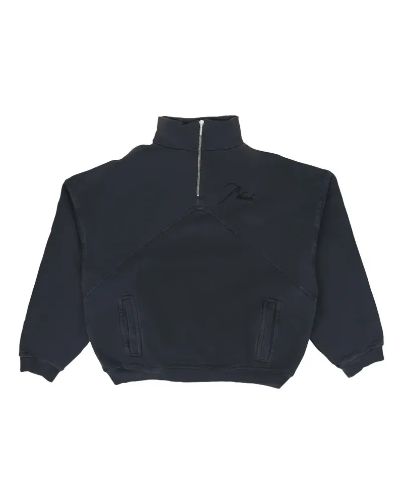 RHUDE logo-embroidered quarter-zip sweatshirt - Schwarz Schwarz