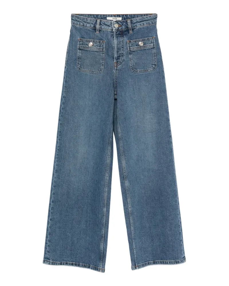 Maje patch-pocket straight-leg jeans - Blau Blau