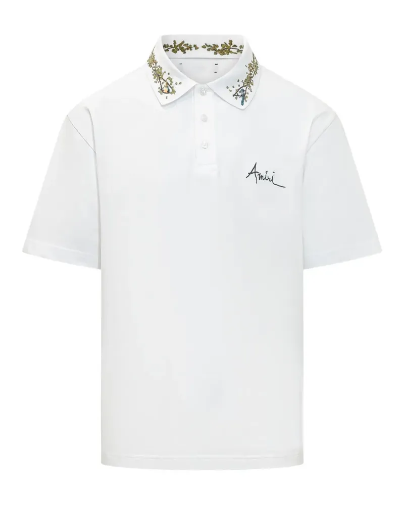 Amiri floral-collar polo shirt - Weiß Weiß