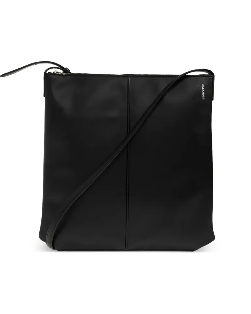 Jil Sander leather messenger bag - Schwarz Schwarz