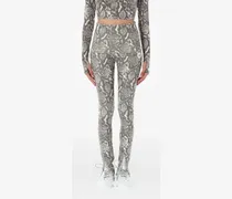 Leggings mit Schlangen-Print - Grau