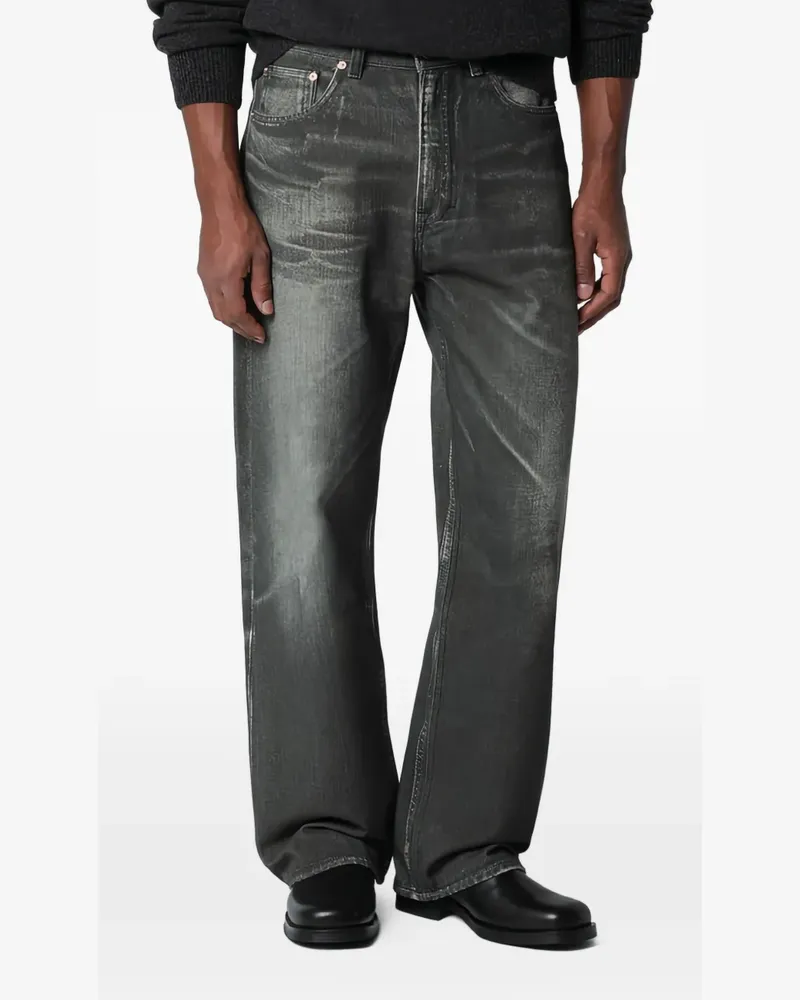 Our Legacy Five-Pocket-Jeans mit Aurora-Print - Schwarz Schwarz