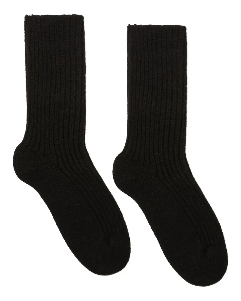 Alanui Gerippte Kaschmirsocken - Schwarz Schwarz