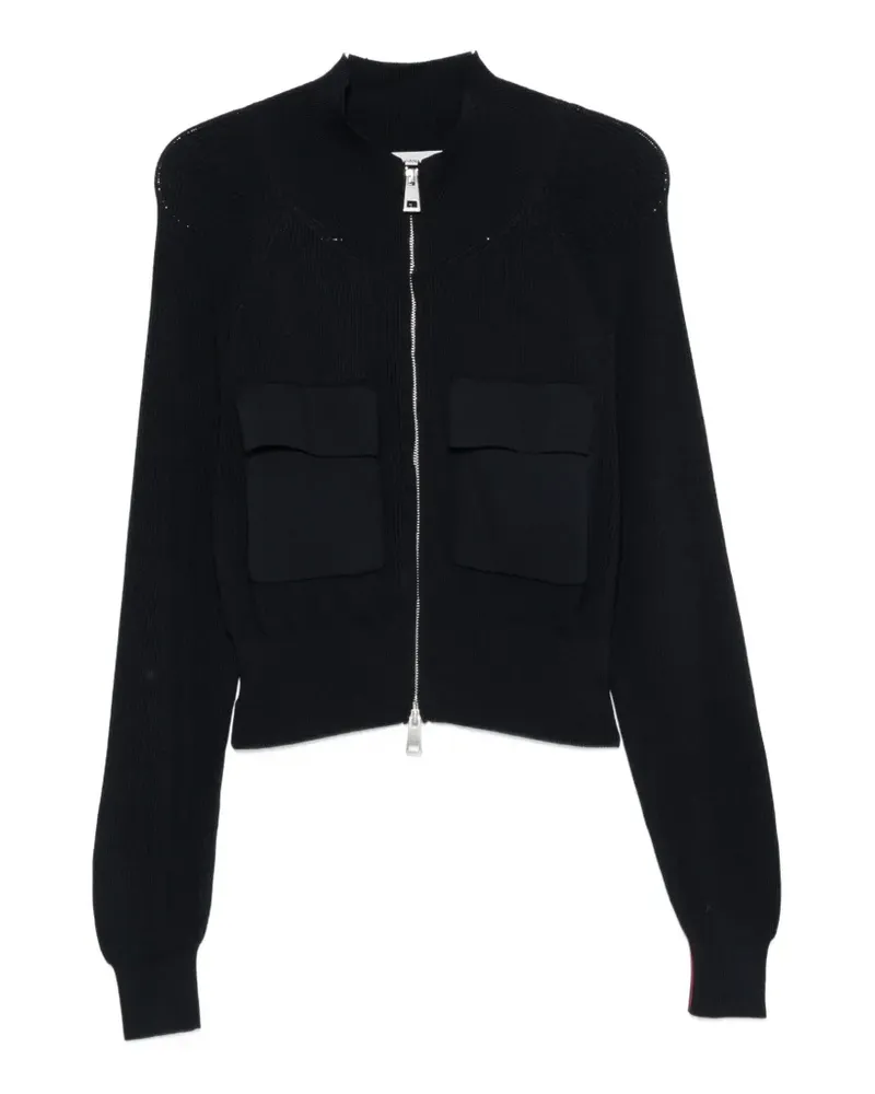 Liviana Conti ribbed-knit flap-pocket cardigan - Blau Blau