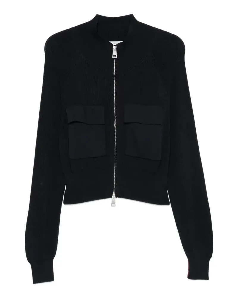 Liviana Conti Gerippter Cardigan mit Klappentasche - Blau Blau