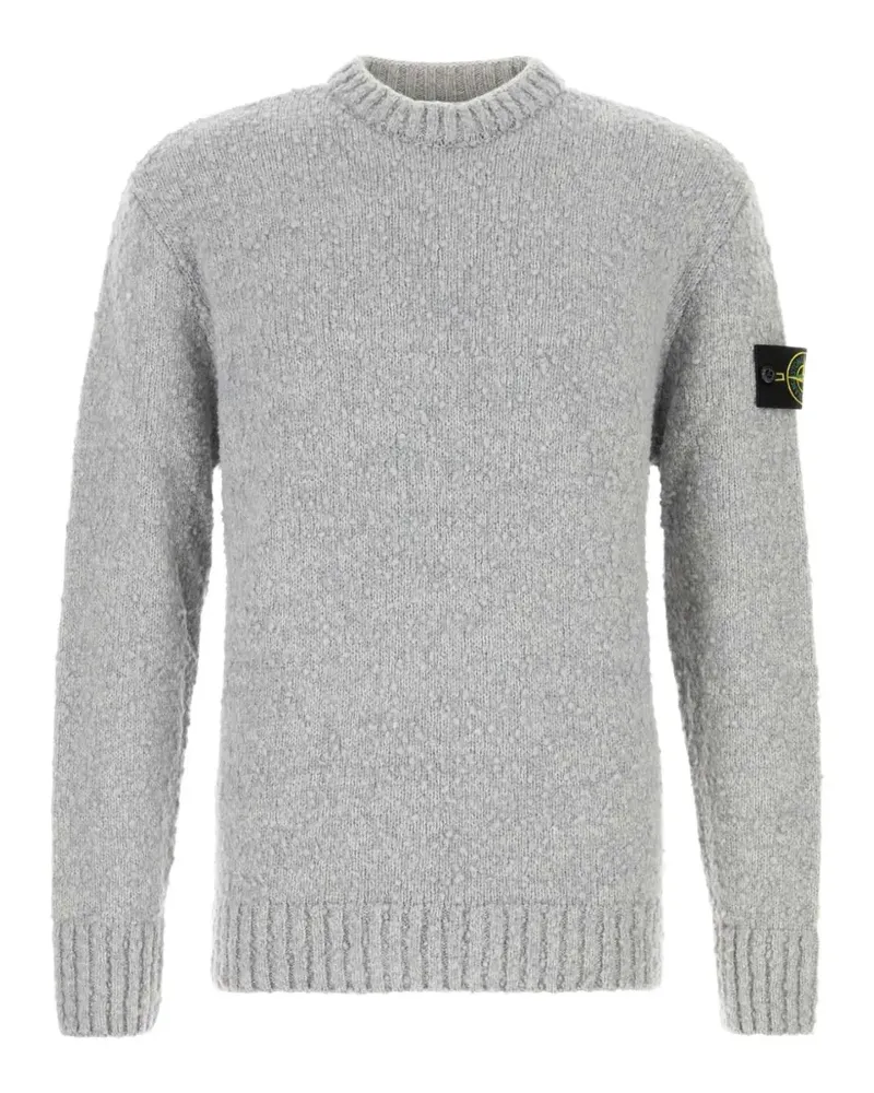 Stone Island logo-patch loose-fit wool sweater - Grau Grau